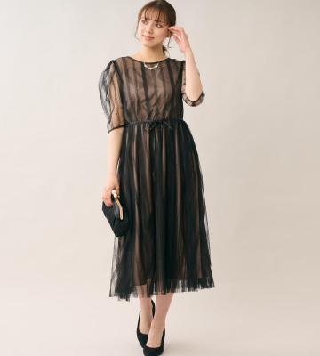 【LAISSE PASSE】サイドチュールレースドレス 楽天市場】《お呼ばれドレス》サイドチュールレースドレス