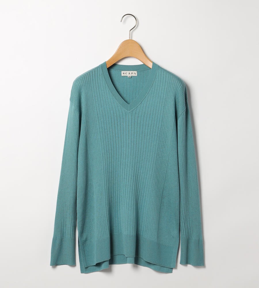 マーセライズVネックニット