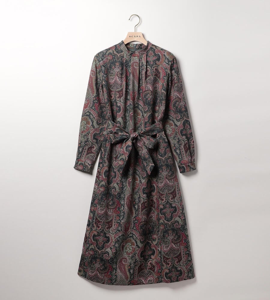 リバティペーズリー長袖ワンピース SCAPA ⁄ スキャパ リバティペーズリー長袖ワンピース SCAPA スキャパ