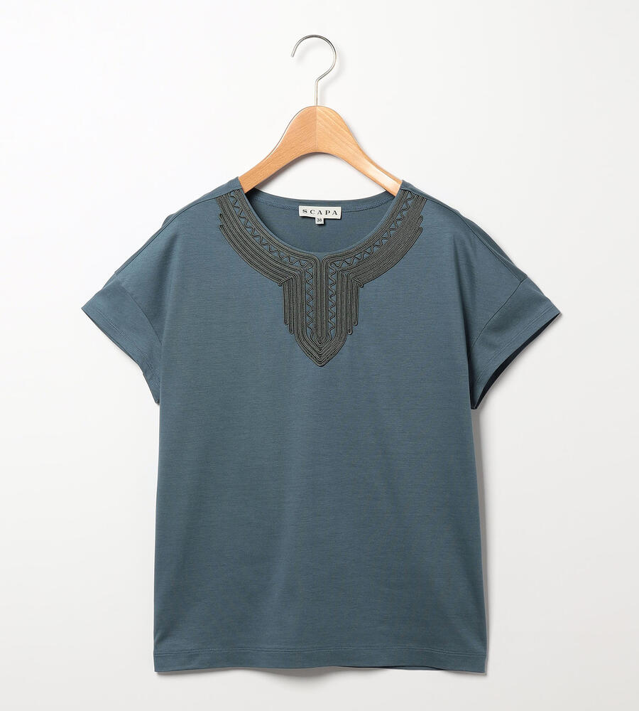 SCAPA / スキャパ リバティリーフジャージ丸首カットソー SCAPA｜リバティリーフジャージ丸首カットソー | Rakuten