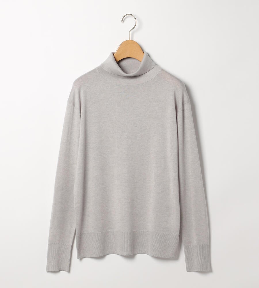 【Lサイズ】マーセライズタートルネックニット
