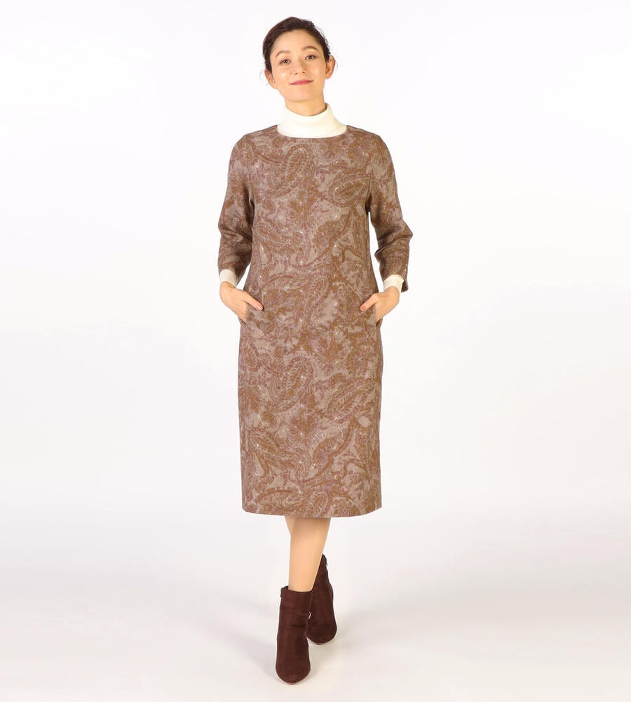 【Lサイズ】エンブロイダリープリントワンピース