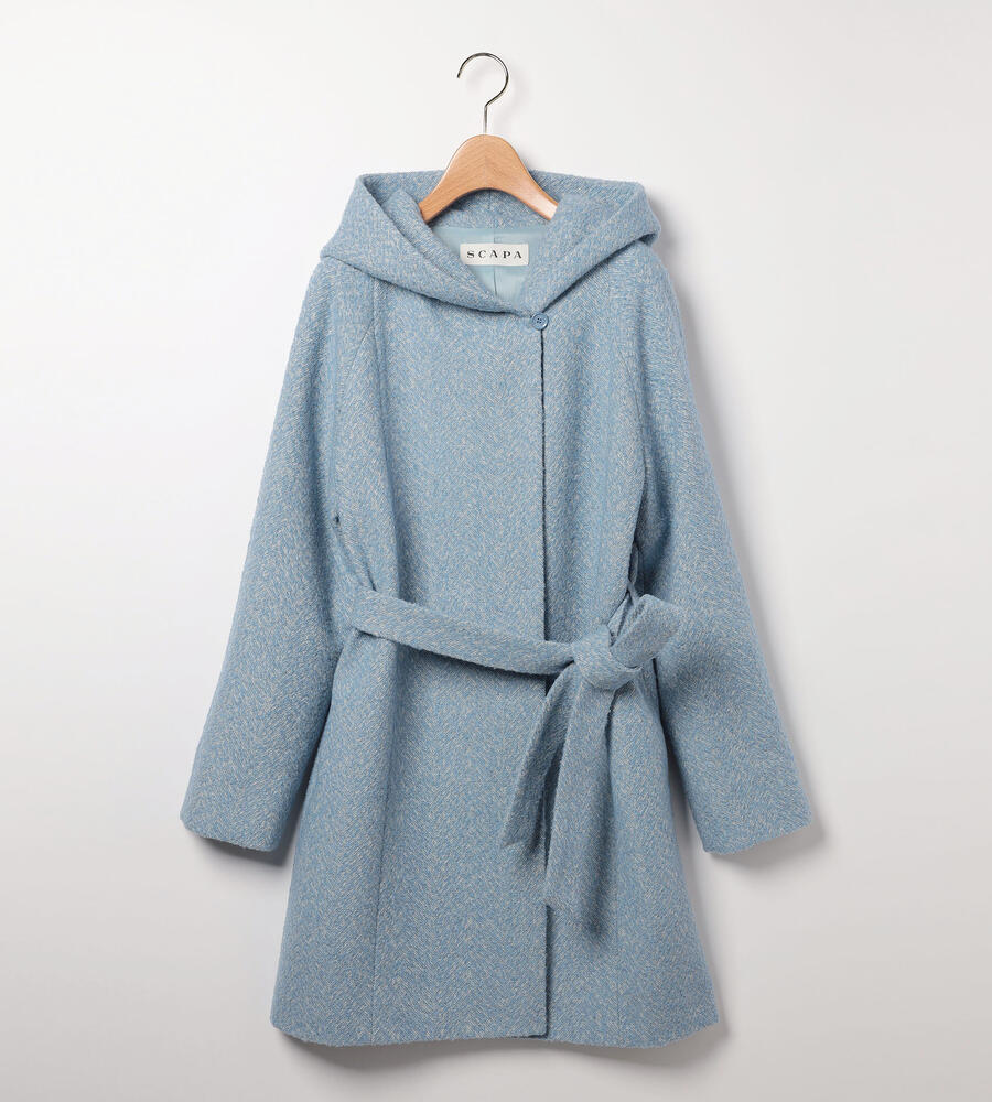 【Lサイズ】エアリーヘリンボーンガウンコート