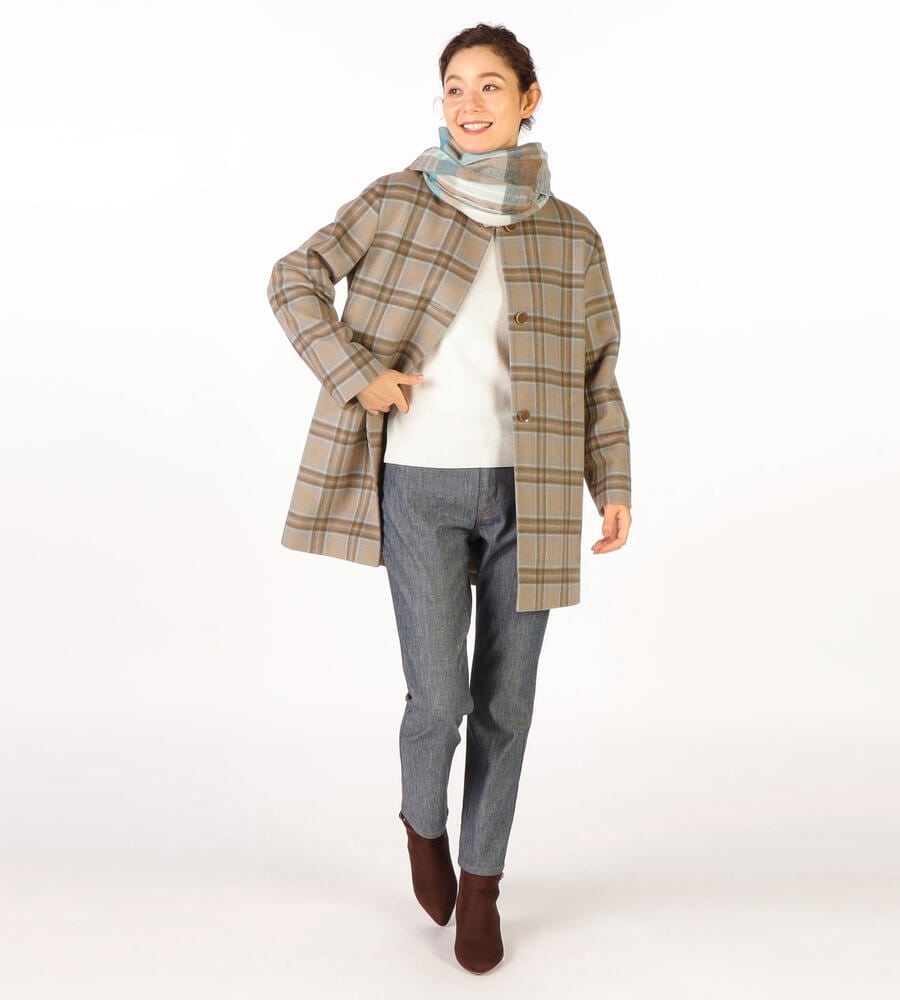 【Lサイズ】トラディショナルチェックコート