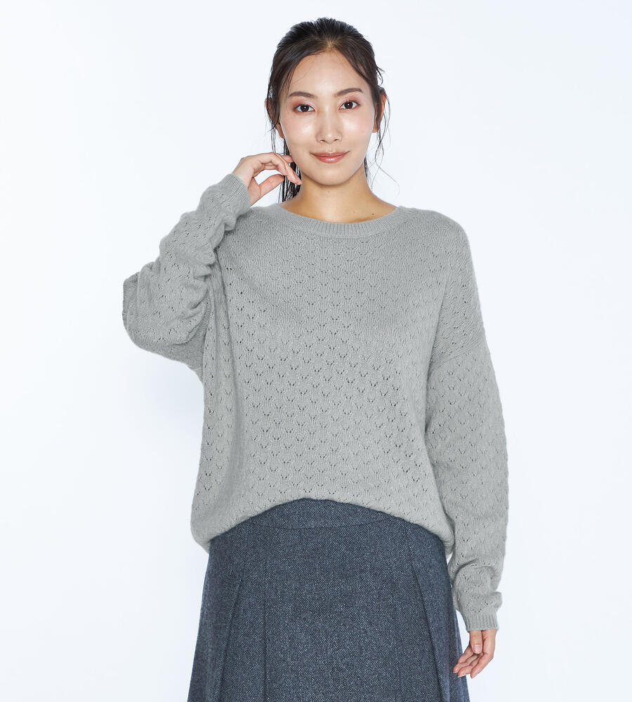 【Lサイズ】トランスカシミヤプルオーバーニット