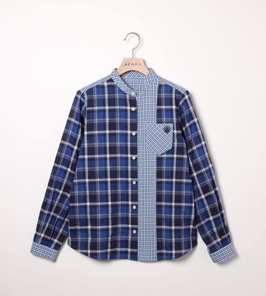 ブルー×パッチワーク