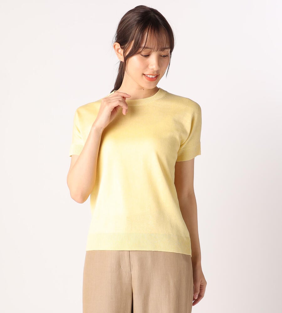 Lサイズ】ウオッシャブルリネン 半袖ニット｜ニット｜LSTOCKROOM(エル 